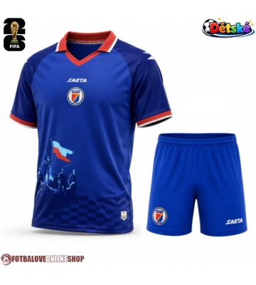 Haiti Domácí dres komplet pro Děti MS 2026 Krátkým Rukávem (+ Krátké kalhoty)